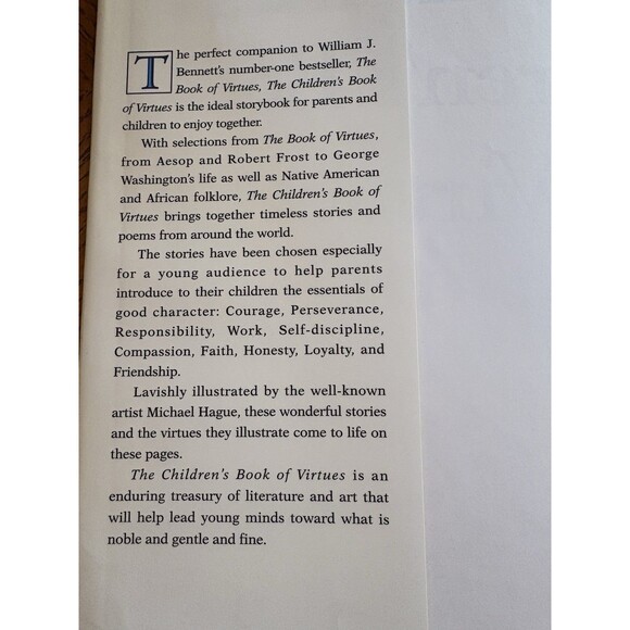 Children's Book of Virtues by William J. Bennett (1995, Hardcover) - Picture 5 of 10